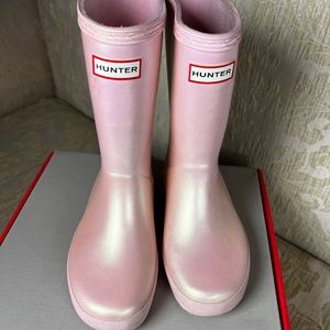 Hunter Boots Girls Size 13 Pink Iridescent